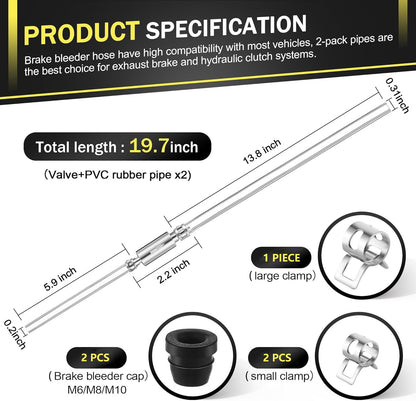 🏆Flash Sale⚡ 60K+ SOLD!💥Brake Bleeder Hose One Way Check Valve