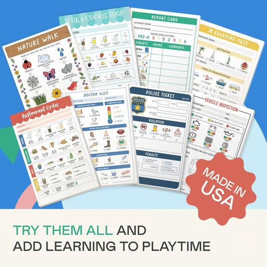 🔥Last Day 49% OFF - 🥳 Pretend Play Notepads | 2-Pack | 40 Pages Each ✨