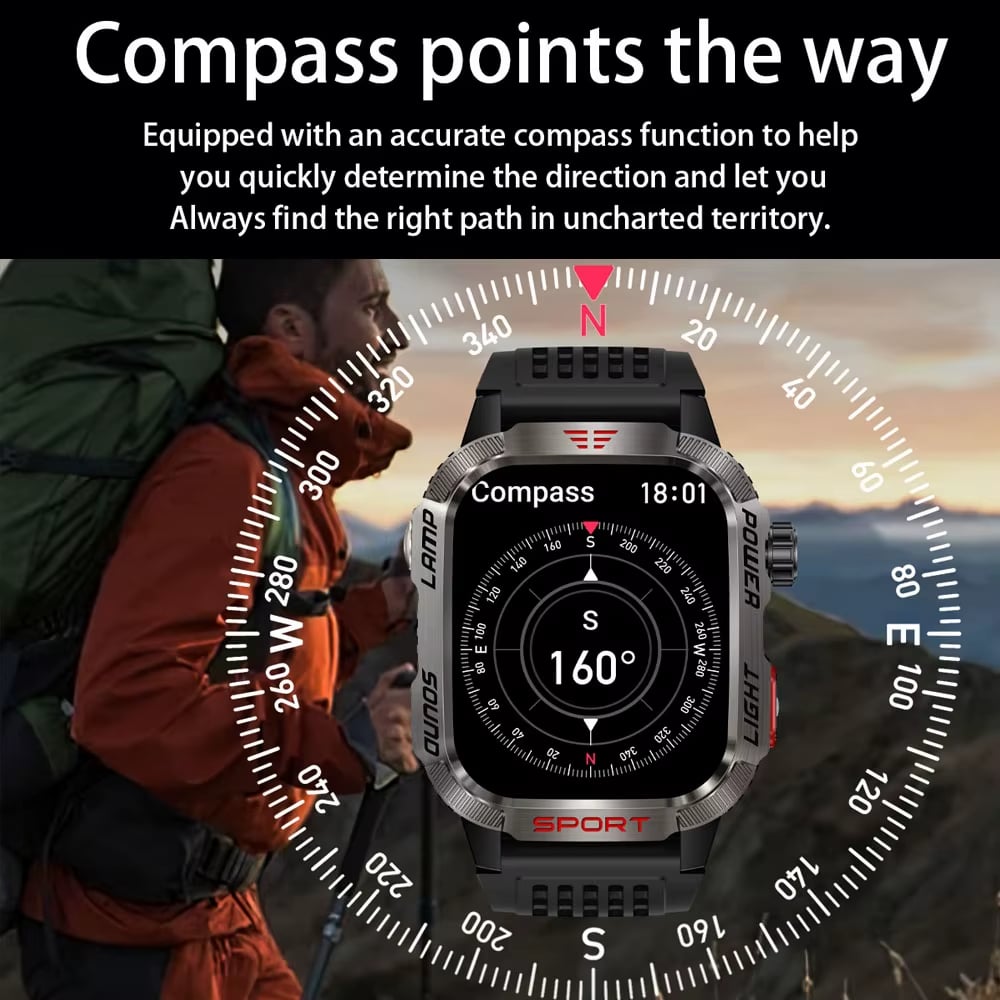 Men's Military Outdoor Sports Smart Watch for Android & IOS