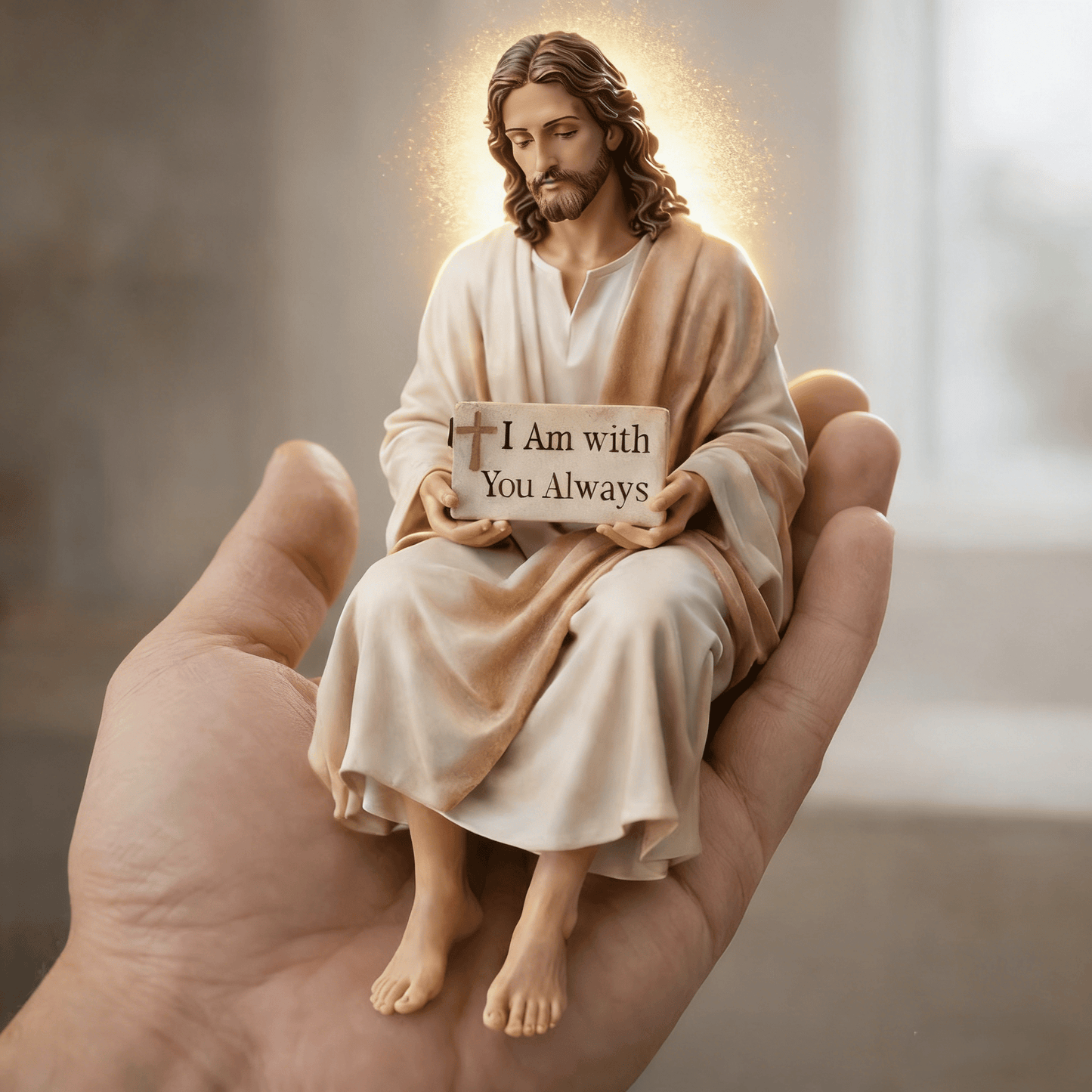 ✨Handcrafted Jesus Figurine✝️Serene Desk Companion🙏