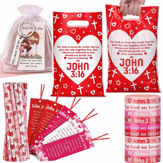 96 Pcs/12 Sets Religious Valentine's Day Gifts Party Favors🙏💕Same as in the Video