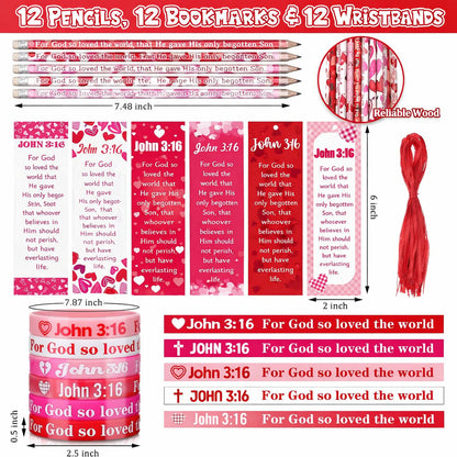 96 Pcs/12 Sets Religious Valentine's Day Gifts Party Favors🙏💕Same as in the Video