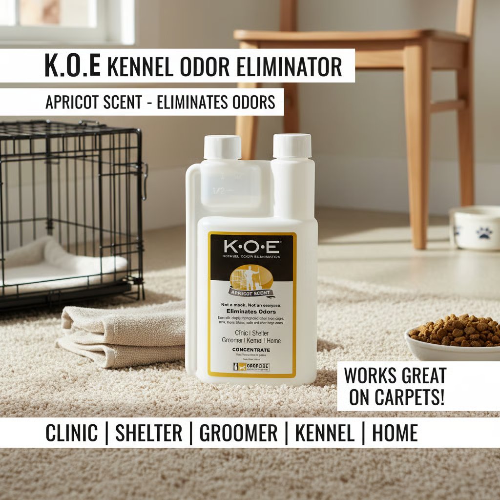 Kennel Odor Eliminator 🍑  Concentrate – Non-Enzymatic, Apricot & Fresh Scents for Tough Pet Odors